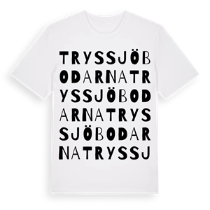 Tryssjöbodarna ordlek t-shirt – ekologisk bomull t-shirt från Pinshirt