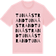Pink Cotton t-shirt med Tunaåstrand ordlek t-shirt
