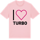 Pink Cotton t-shirt med Jag älskar Turbo t-shirt stort tryck