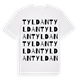 White t-shirt med Tyldan ordlek t-shirt