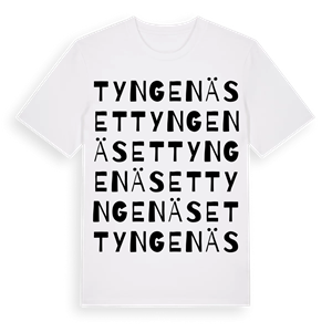 Tyngenäset ordlek t-shirt – ekologisk bomull t-shirt från Pinshirt