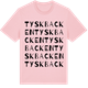Pink Cotton t-shirt med Tyskbacken ordlek t-shirt