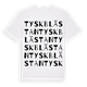 White t-shirt med Tyskblästan ordlek t-shirt