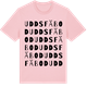 Pink Cotton t-shirt med Udds fäbod ordlek t-shirt