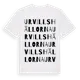 White t-shirt med Urvillshällorna ordlek t-shirt