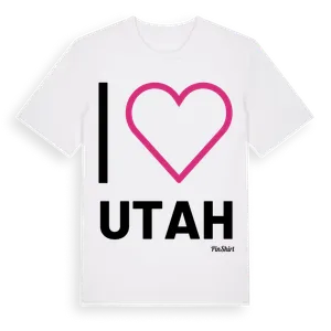 Jag älskar Utah t-shirt stort tryck – ekologisk bomull t-shirt från Pinshirt