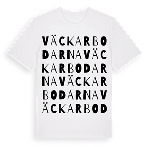 Väckarbodarna ordlek t-shirt – ekologisk bomull t-shirt från Pinshirt