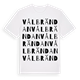 White t-shirt med Vålbrändan ordlek t-shirt
