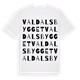 White t-shirt med Valdalsbygget ordlek t-shirt