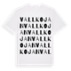 White t-shirt med Vallkojan ordlek t-shirt
