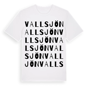 Vallsjön ordlek t-shirt – ekologisk bomull t-shirt från Pinshirt