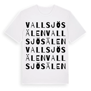 Vallsjösälen ordlek t-shirt – ekologisk bomull t-shirt från Pinshirt