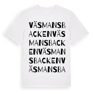 Väsmansbacken ordlek t-shirt – ekologisk bomull t-shirt från Pinshirt