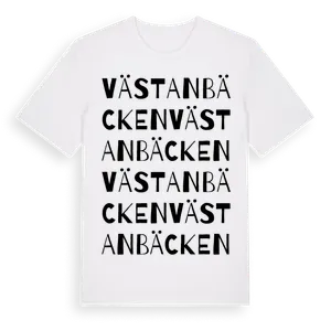 Västanbäcken ordlek t-shirt – ekologisk bomull t-shirt från Pinshirt