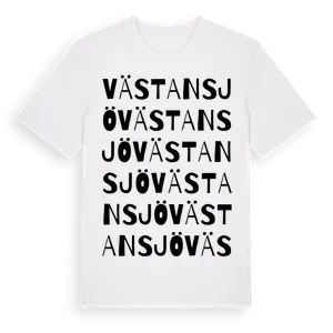 Västansjö ordlek t-shirt – ekologisk bomull t-shirt från Pinshirt