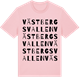 Pink Cotton t-shirt med Västbergsvallen ordlek t-shirt