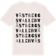 Vintage White t-shirt med Västbergsvallen ordlek t-shirt
