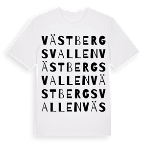 Västbergsvallen ordlek t-shirt – ekologisk bomull t-shirt från Pinshirt