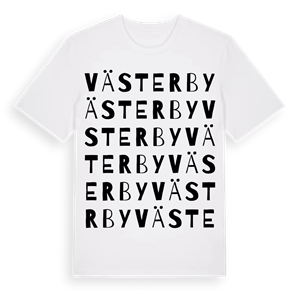 Västerby ordlek t-shirt – ekologisk bomull t-shirt från Pinshirt