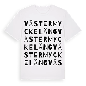 Västermyckeläng ordlek t-shirt – ekologisk bomull t-shirt från Pinshirt