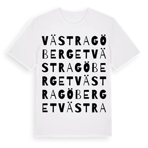 Västra Göberget ordlek t-shirt – ekologisk bomull t-shirt från Pinshirt