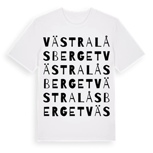 Västra låsberget ordlek t-shirt – ekologisk bomull t-shirt från Pinshirt