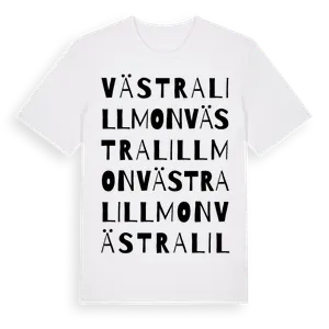 Västra Lillmon ordlek t-shirt – ekologisk bomull t-shirt från Pinshirt