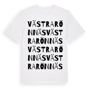 Västra Rönnäs ordlek t-shirt – ekologisk bomull t-shirt från Pinshirt