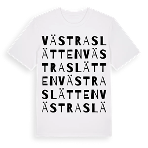 Västra Slätten ordlek t-shirt – ekologisk bomull t-shirt från Pinshirt
