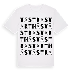 Västra Svartnäs ordlek t-shirt – ekologisk bomull t-shirt från Pinshirt