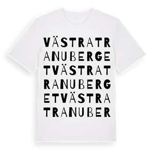 Västra Tranuberget ordlek t-shirt – ekologisk bomull t-shirt från Pinshirt