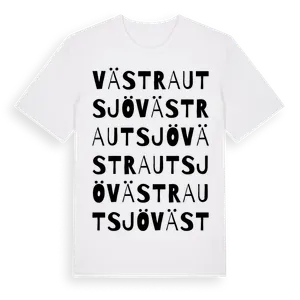 Västra Utsjö ordlek t-shirt – ekologisk bomull t-shirt från Pinshirt