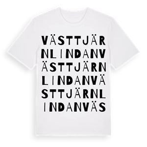 Västtjärnlindan ordlek t-shirt – ekologisk bomull t-shirt från Pinshirt