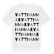 White t-shirt med Vatthammar ordlek t-shirt