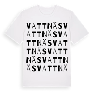 Vattnäs ordlek t-shirt – ekologisk bomull t-shirt från Pinshirt