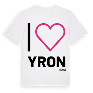 Jag älskar Yron t-shirt stort tryck – ekologisk bomull t-shirt från Pinshirt