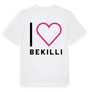 Jag älskar Bekilli t-shirt stort tryck – ekologisk bomull t-shirt från Pinshirt