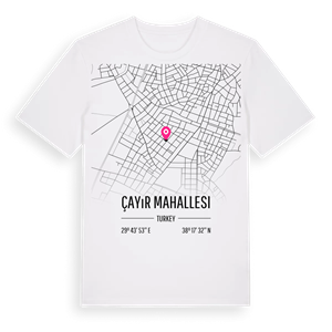 Çayır Mahallesi karta t-shirt – ekologisk bomull t-shirt från Pinshirt