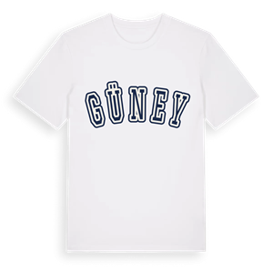 Güney college t-shirt – ekologisk bomull t-shirt från Pinshirt