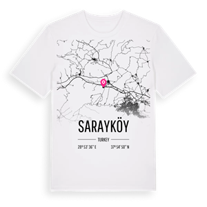Sarayköy karta t-shirt – ekologisk bomull t-shirt från Pinshirt