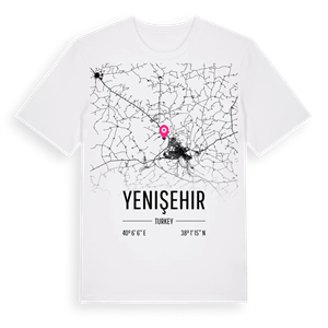 Yenişehir karta t-shirt – ekologisk bomull t-shirt från Pinshirt