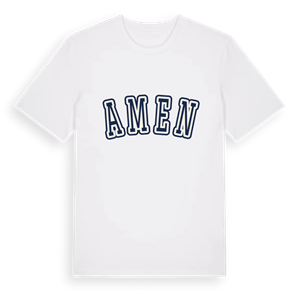 Amen college t-shirt – ekologisk bomull t-shirt från Pinshirt