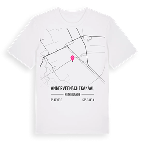Annerveenschekanaal karta t-shirt – ekologisk bomull t-shirt från Pinshirt
