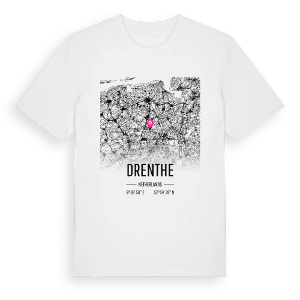 Drenthe karta t-shirt – ekologisk bomull t-shirt från Pinshirt