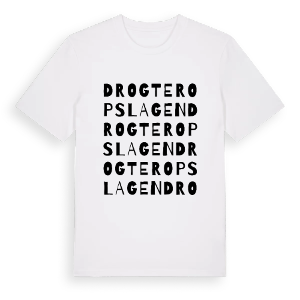 Drogteropslagen ordlek t-shirt – ekologisk bomull t-shirt från Pinshirt