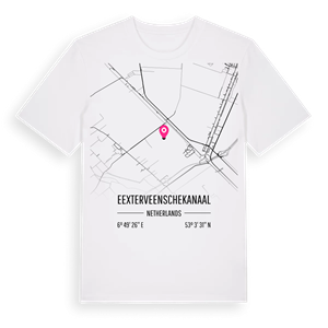 Eexterveenschekanaal karta t-shirt – ekologisk bomull t-shirt från Pinshirt