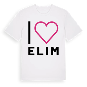 Jag älskar Elim t-shirt stort tryck – ekologisk bomull t-shirt från Pinshirt