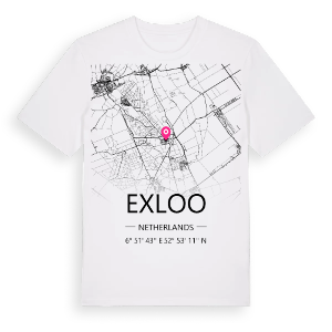 Exloo karta t-shirt – ekologisk bomull t-shirt från Pinshirt