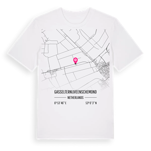 Gasselternijveenschemond karta t-shirt – ekologisk bomull t-shirt från Pinshirt