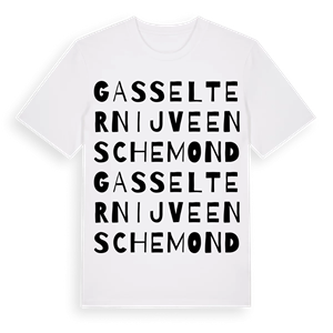 Gasselternijveenschemond ordlek t-shirt – ekologisk bomull t-shirt från Pinshirt
